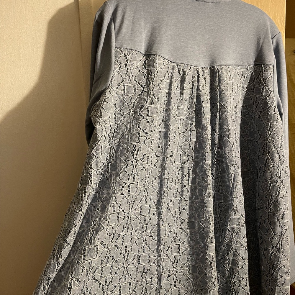 Elegant Gray Lace Women's cardigan